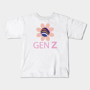 Colorful wavy flower generation z gen z eboy egirl birthday gift idea Kids T-Shirt